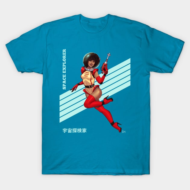 Space Girl Pinup T-Shirt by mauriciomorali